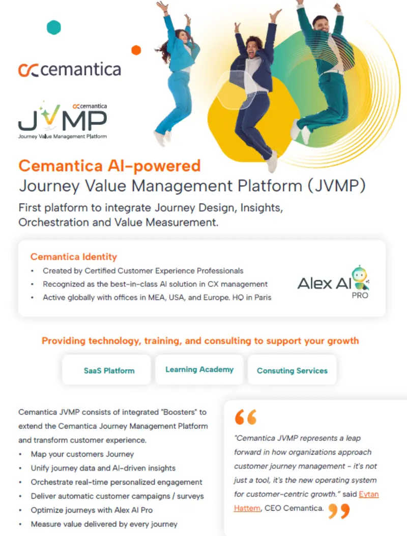 Cemantica Journey Value Management Platform JVMP brochure thumbnail