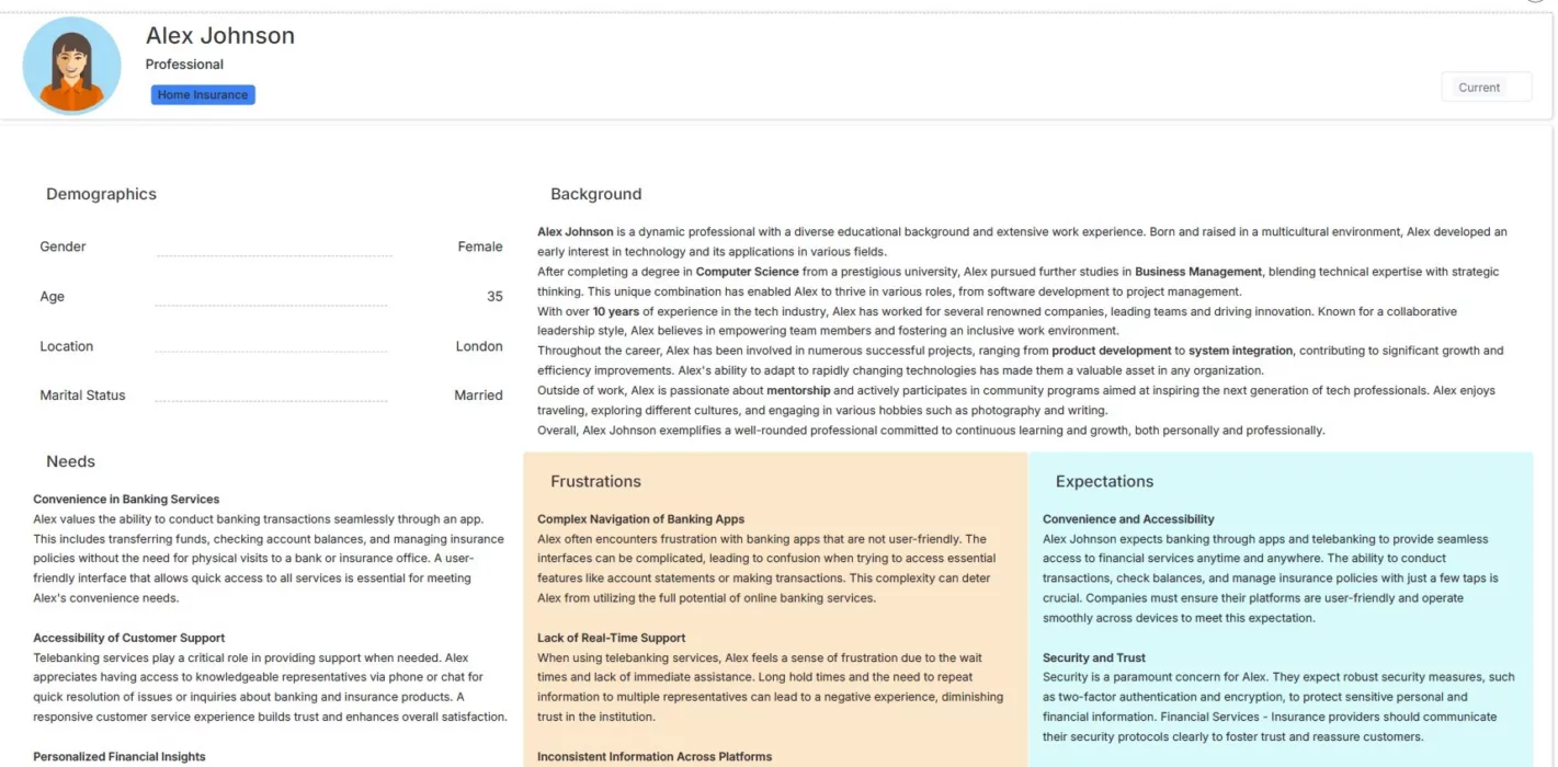 Financial Services Persona Profile