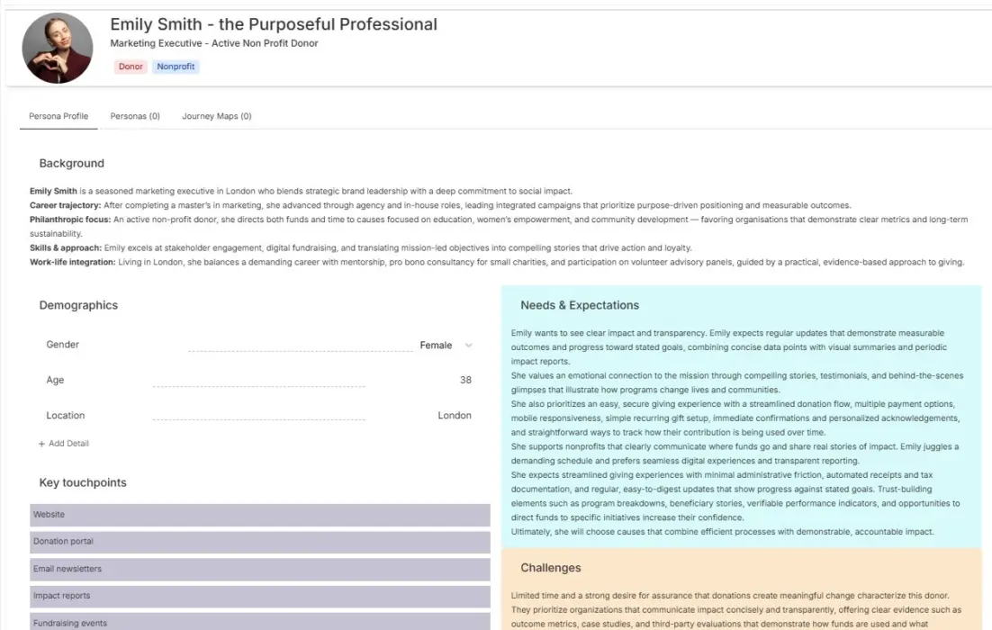 Donor Persona Emily Smith the Purposeful Professional