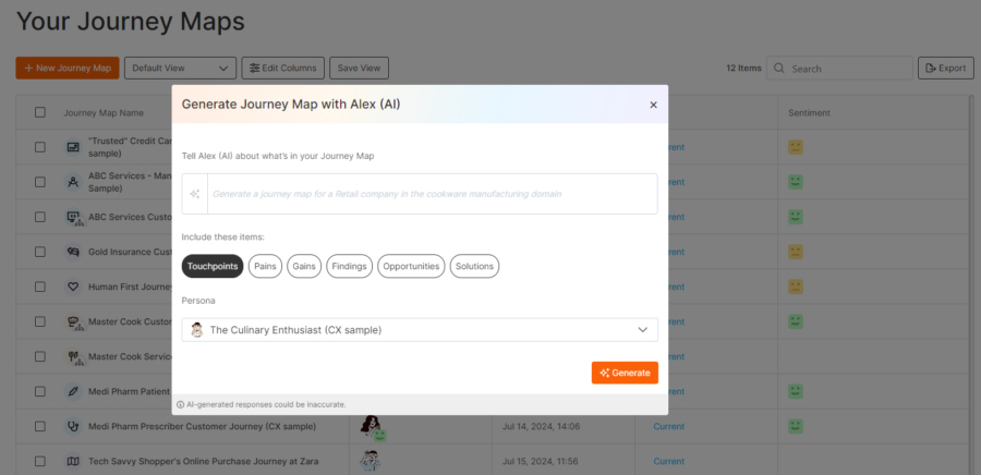 AI prompt customer journey map