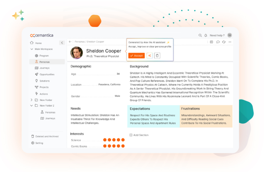 Persona creation ai cemantica