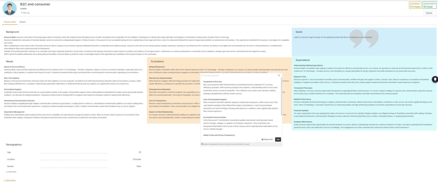 Personas customer journey mapping Cemantica