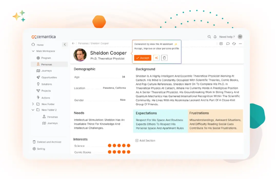 Persona creation ai cemantica